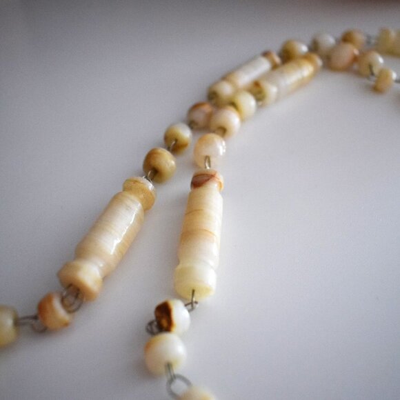 VTG Teardrop Pendant and Carved Bead Boho Necklace - Picture 13 of 15